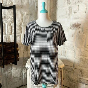 Ampersand & | Extra Long Striped Pocket Tee